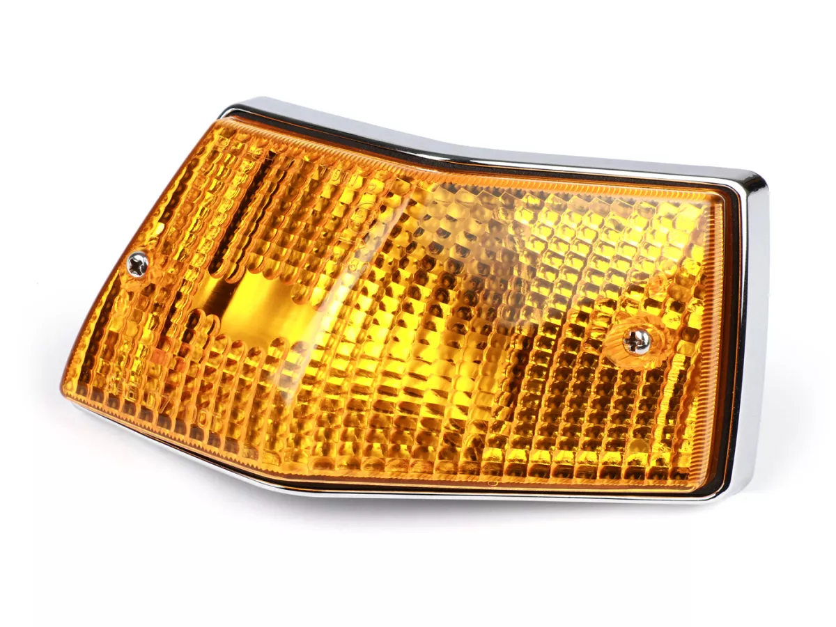 Indicador -SIEM- Vespa PX80, PX125, PX150, PX200, T5 125cc - carcasa cromada - lentes naranjas - trasero derecho