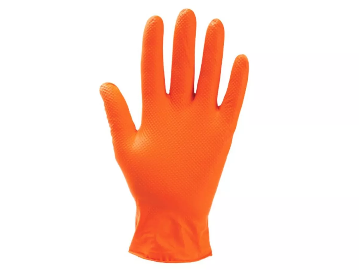 Mechanische handschoenen -HI-GRIP Nitril Extra Sterk- oranje - 50 stuks - L