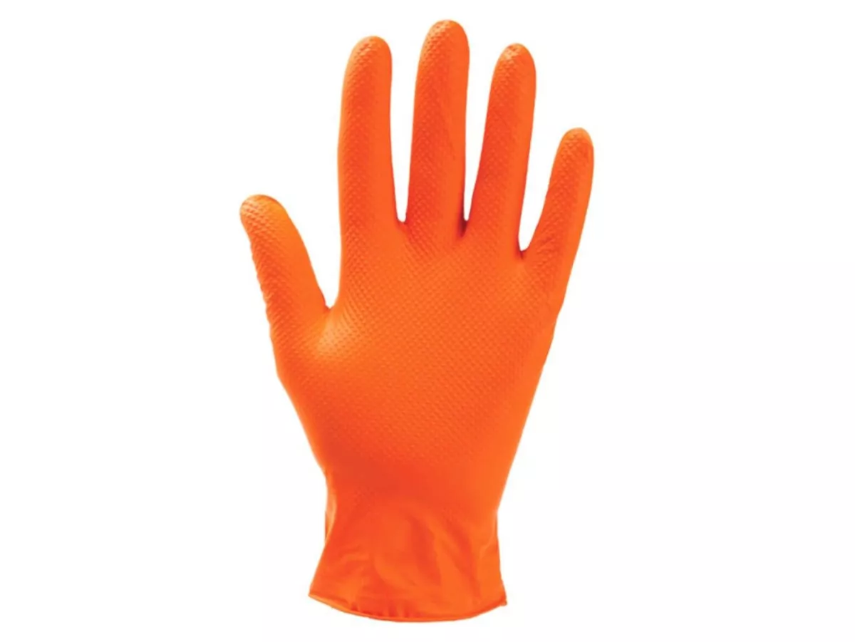 Workshop gloves -HI-GRIP Nitril Extra Strong- orange - 50 pcs - XL