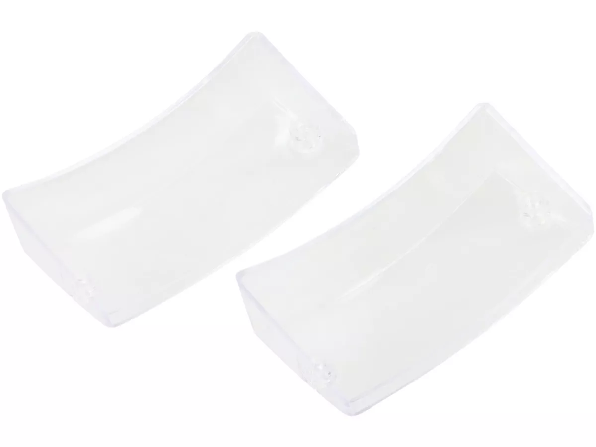 Pair of indicator lenses -OEM QUALITY- Vespa PX80, PX125, PX150, PX200, T5 125cc - smooth lens -- front