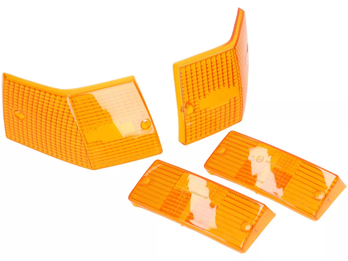 Indicator lens set -OEM QUALITY set of 4- Vespa PX80, PX125, PX150, PX200, T5 125cc - amber