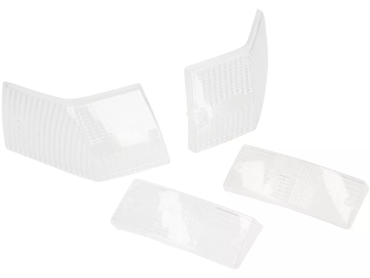 Indicator lens set -OEM QUALITY set of 4- Vespa PX80, PX125, PX150, PX200, T5 125cc - colourless