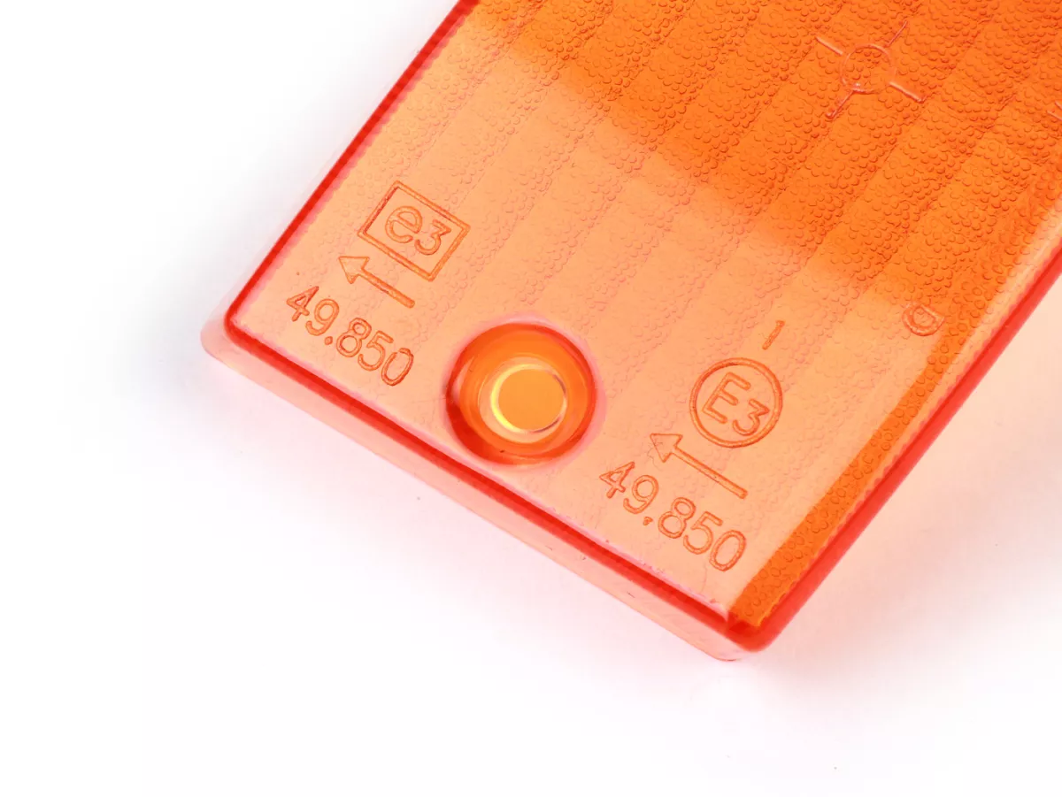 Indicator lens -SIEM- Vespa PK50 S, PK80 S, PK125 S front rhs - amber
