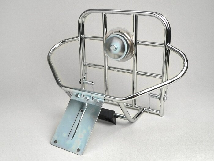 Inklapbaar bagagerek achter + reservewielhouder -AMS CUPPINI- Vespa 125-150 (tot 1966, modellen met 8 inch) - chroom