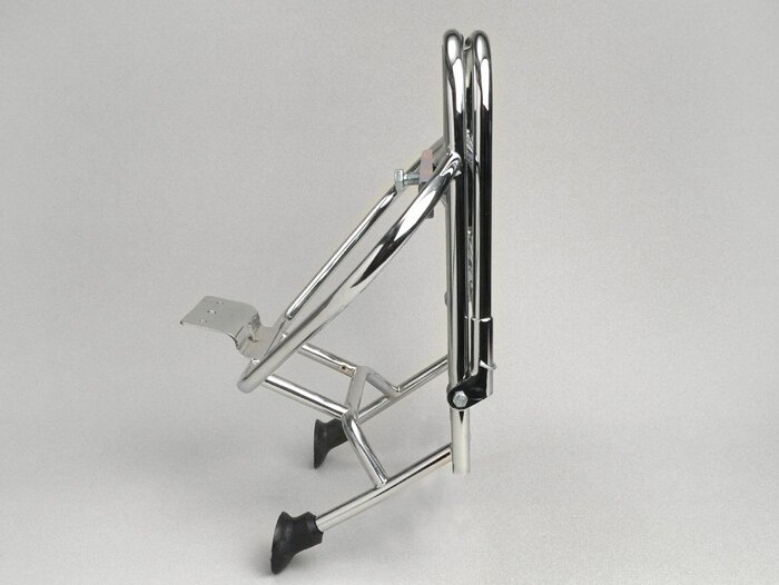 Portaequipajes trasero plegable + soporte rueda de repuesto -AMS CUPPINI- Vespa V50, PV125, ET3 - Cromo