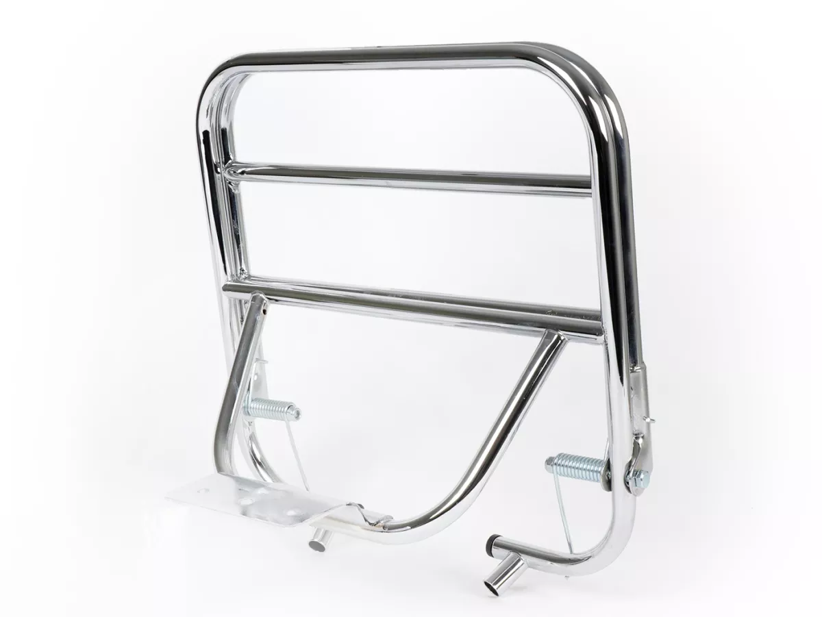 Porte bagages arrière rabattable -AMS CUPPINI 230x300mm- Vespa Rally180 (VSD1T), Rally200 (VSE1T), Sprint150 (VLB1T), TS125 (VNL3T), GTR125 (VNL2T) - chromé