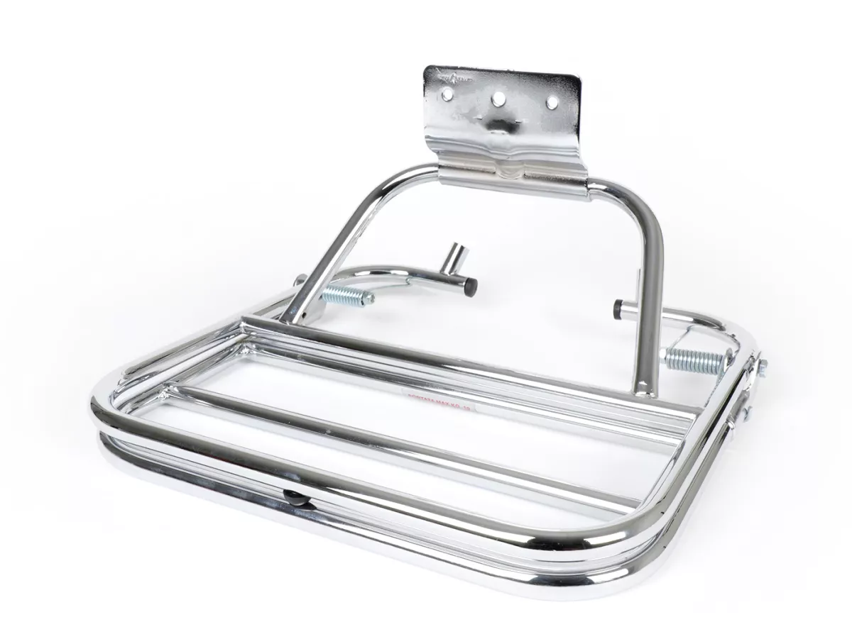 Porte bagages arrière rabattable -AMS CUPPINI 230x300mm- Vespa Rally180 (VSD1T), Rally200 (VSE1T), Sprint150 (VLB1T), TS125 (VNL3T), GTR125 (VNL2T) - chromé