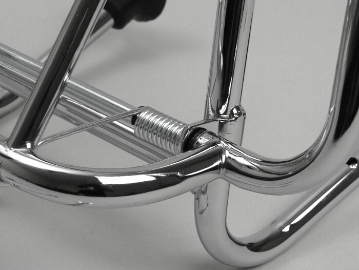 Portaequipajes delantero plegable -AMS CUPPINI de ancho medio- Vespa Smallframe V50, PV125, ET3, Vespa Largeframe Rally180, Vespa Rally200, Sprint150, TS125, GT125, GTR125, Vespa PX80, PX125, PX150, PX200, Lambretta LI, LIS, SX, TV, DL, GP - Cromado