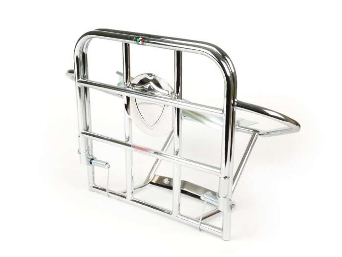 Portaequipajes trasero plegable, soporte rueda de repuesto vertical -AMS CUPPINI- Lambretta LI (Serie 3), LIS, SX, TV (Serie 3), DL, GP - Cromo