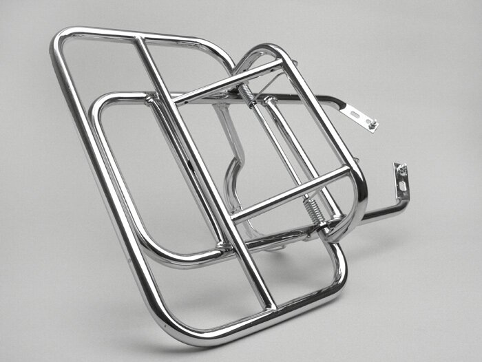 Rear rack, fold down -AMS CUPPINI- Vespa PX80, PX125, PX150, PX200 - chrome