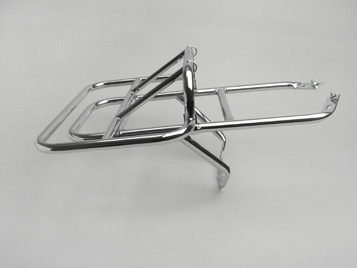 Rear rack, fold down -AMS CUPPINI- Vespa PX80, PX125, PX150, PX200 - chrome