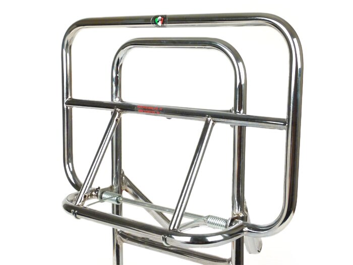 Rear rack, fold down -AMS CUPPINI-Vespa Rally180 (VSD1T), Rally200 (VSE1T), Sprint150 (VLB1T), TS125 (VNL3T), GTR125 (VNL2T) - chrome