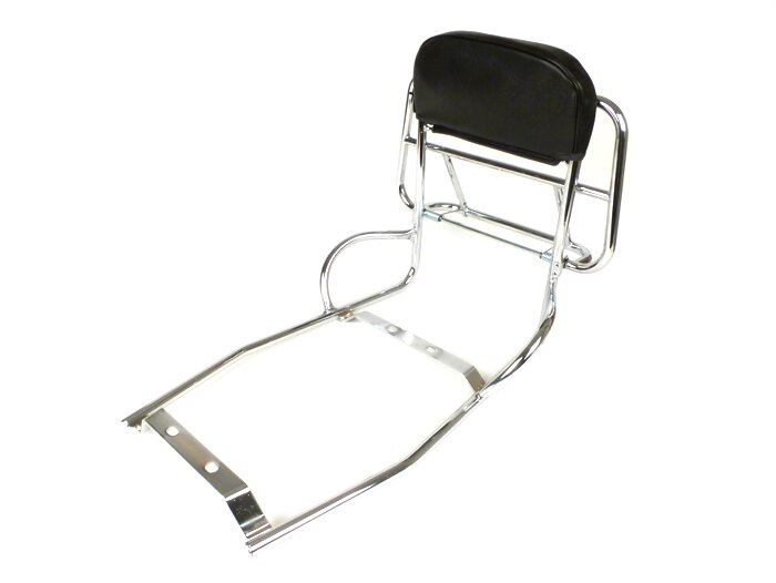 Rear rack, fold down + backrest -AMS CUPPINI- Vespa Largeframe - PX, Rally, Sprint, TS125, GT, GTR, Super, SS180, GS160/GS4, VNA, VNB, VBA, VBB, T4