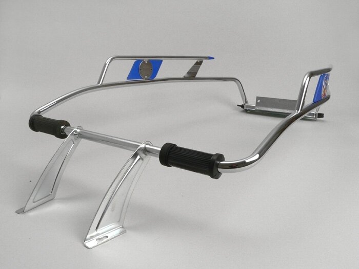 Barra de protección trasera -AMS CUPPINI- Vespa V50, PV125, ET3 - Cromo / Azul