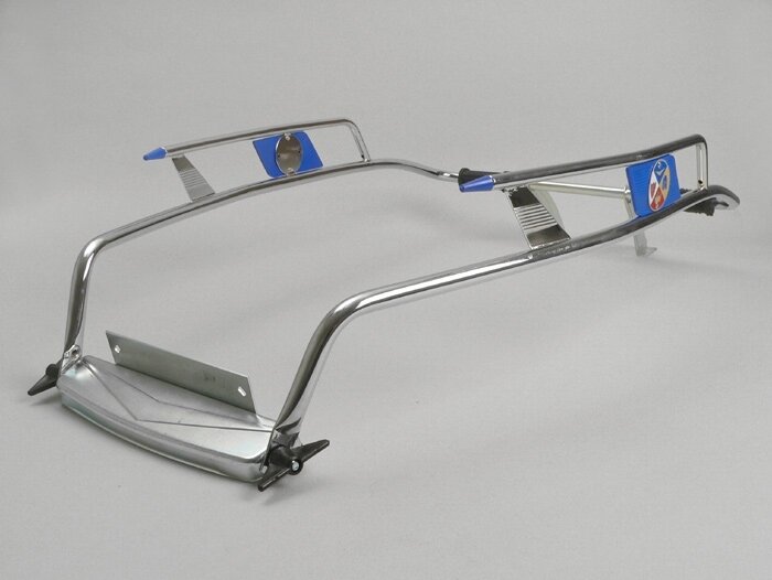 Barra de protección trasera -AMS CUPPINI- Vespa V50, PV125, ET3 - Cromo / Azul