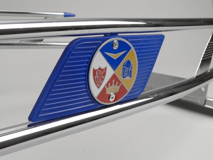 Barra de protección trasera -AMS CUPPINI- Vespa V50, PV125, ET3 - Cromo / Azul