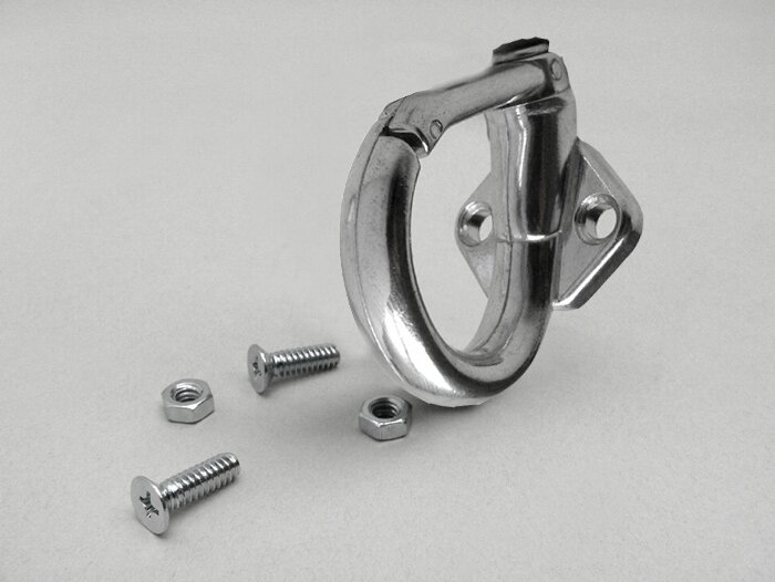 Gancio portapacchi -QUALITÀ OEM- Vespa V50, V90, PV, ET3, PK, PX, T5 125cc, Rally, Sprint, GT, GTR, SS180, GL, Super, GS160, GS 150, VNA, VNB, VBA, VBB - alluminio