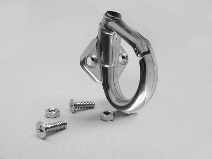 Gancio portapacchi -QUALITÀ OEM- Vespa V50, V90, PV, ET3, PK, PX, T5 125cc, Rally, Sprint, GT, GTR, SS180, GL, Super, GS160, GS 150, VNA, VNB, VBA, VBB - alluminio