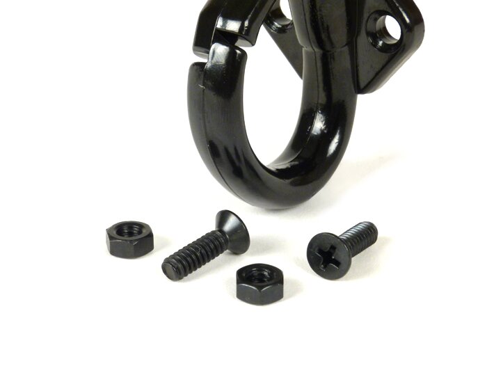 Pengait bagasi -KUALITAS OEM- Vespa V50, V90, PV, ET3, PK, PX, T5 125cc, Rally, Sprint, GT, GTR, SS180, GL, Super, GS160, GS 150, VNA, VNB, VBA, VBB - alumunium hitam