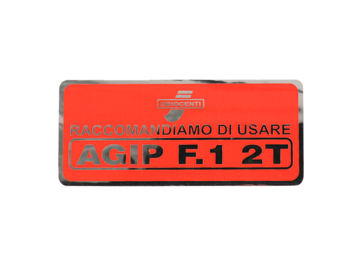 Stiker -LAMBRETTA- tutup bensin (dari tahun 1966) - merah