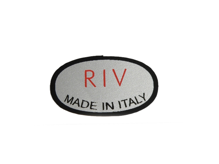 Pegatina -RIV- amortiguador Lambretta D/LD 150, TV 175 (series 1-2)