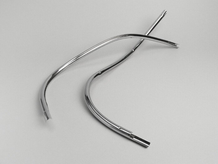 Tabung berlubang mono -AMS CUPPINI- Vespa PX80, PX125, PX150, PX200 - Chrome