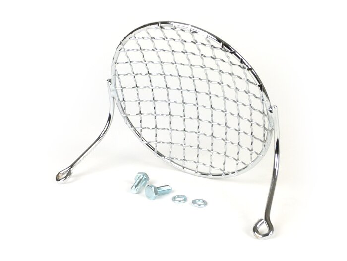 Headlight grill -AMS CUPPINI round- Vespa PX80, PX125, PX150, PX200 - chrome