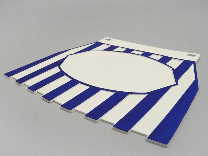 Rear mudflap -CLASSIC- white/blue