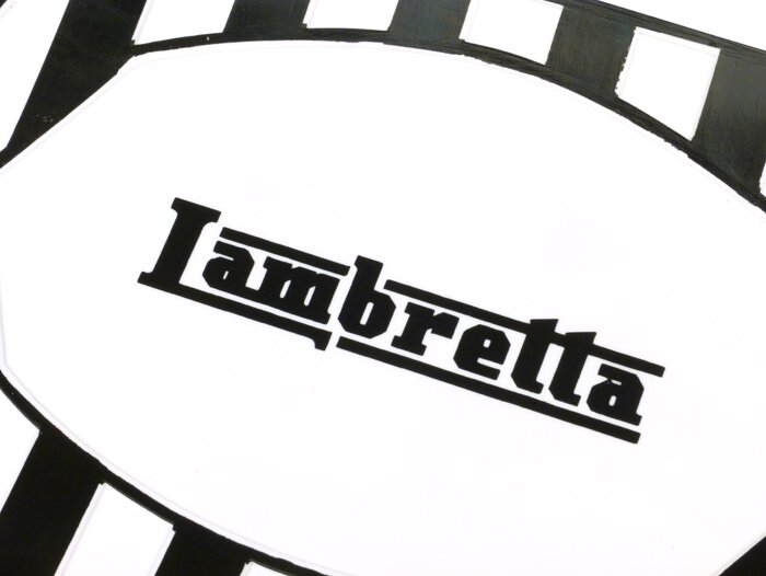 Bavette arrière -CLASSIC Lambretta- blanc/noir