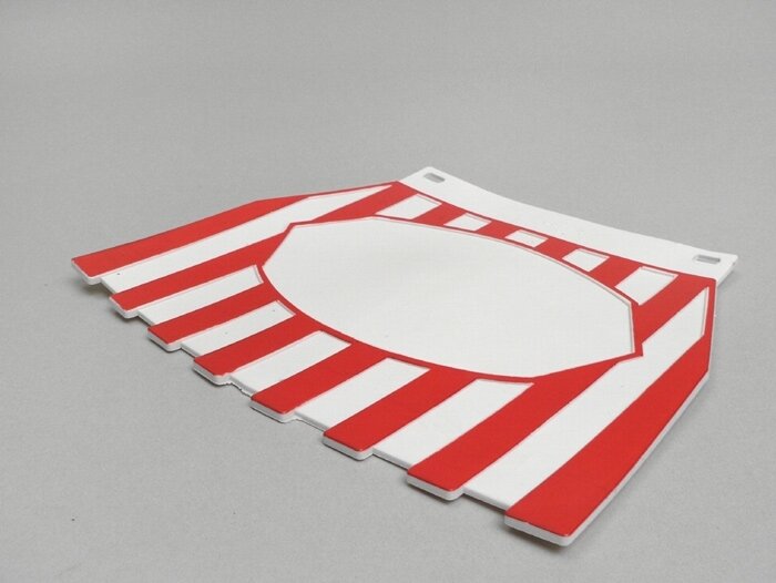 Rear mudflap -CLASSIC- white/red