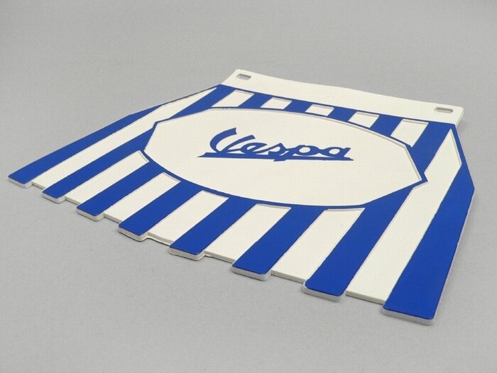 Rear mudflap -CLASSIC Vespa- white/blue