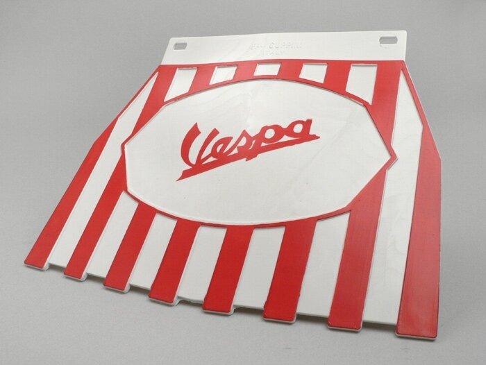 Rear mudflap -CLASSIC Vespa- white/red