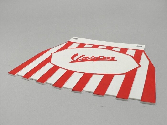 Rear mudflap -CLASSIC Vespa- white/red