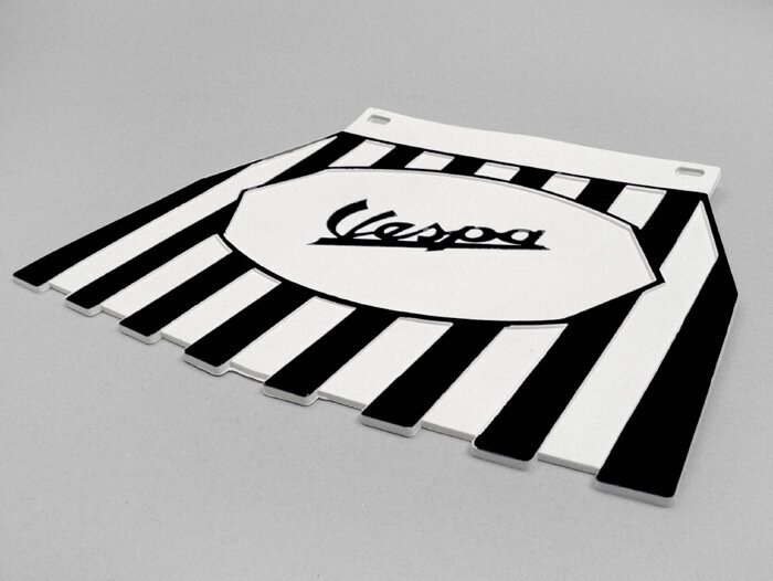 Rear mudflap -CLASSIC Vespa- white/black