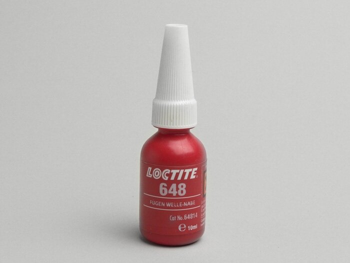 Konstruktionskleber -LOCTITE 648 Fügen-Welle-Nabe für passive Oberflächen- hochfest, öltolerant, hitzebeständig bis 200°C- 10ml - verwendet als Kleber für Stahl in Verbindung mit Edelstahl oder eloxierten Flächen