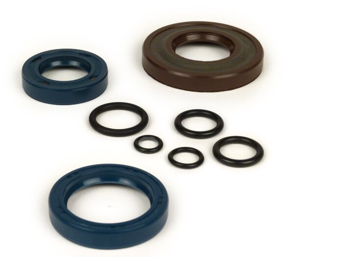 Oil seal set engine -CORTECO FKM- Vespa V50, PV125, ET3, PK50, PK80, PK125 S - incl. O-rings