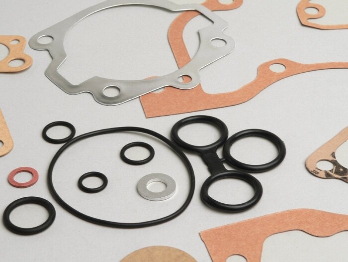 Engine gasket set -ATHENA- Vespa Sprint (2 transfer ports) - GT125 (VNL2T), GTR125 (VNL2T -138956), Super125 (VNC1T), Super 150 (VBC1T -328127), GL150 (VLA1T), Sprint150 (VLB1T -012665) - incl. o-seals