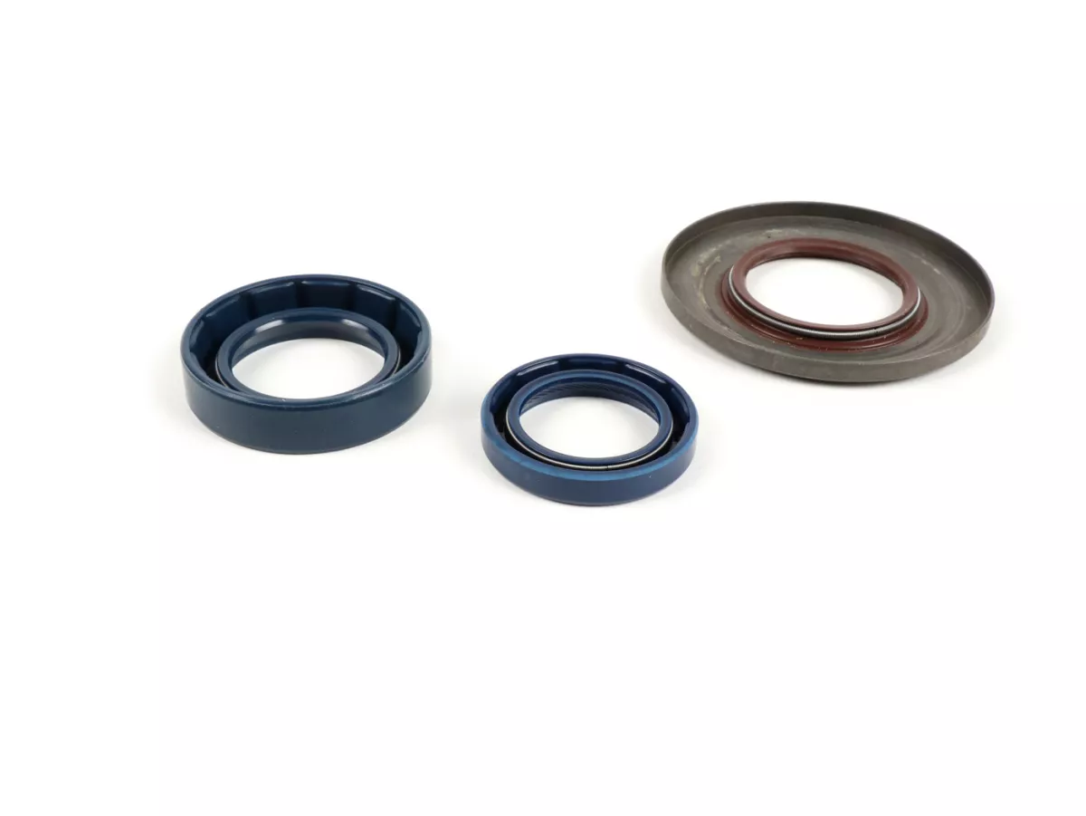 Juego retenes motor -CORTECO metal (marrón)- Vespa PX80, PX125, PX150, PX200 Lusso, T5 125cc, Cosa - Retén rueda trasera 27x42x10mm (montaje interior)