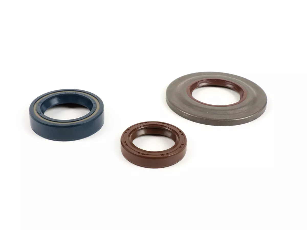 Juego de retenes -CORTECO FPM metal (marrón)- Vespa PX80, PX125, PX150, PX200 Lusso, T5 125cc, Cosa - Retén rueda trasera 27x42x10mm (montaje interno)