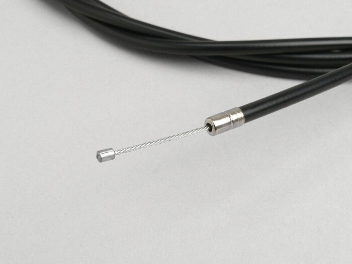 universalkabel -Ø=1,2mm x 2500mm, hylsa= 2200mm, nippel Ø=3,0mm x 3mm- används som gasreglage - flätad PE - svart
