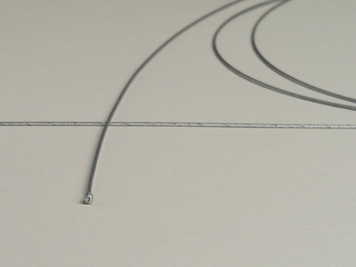 Universele binnenkabel -Ø=1,2mm x 2500mm, nippel Ø=3,0mm x 3mm- gebruikt als gaskabel - gevlochten