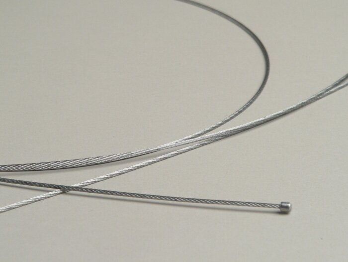 Universele binnenkabel -Ø=1,2mm x 2500mm, nippel Ø=3,0mm x 3mm- gebruikt als gaskabel - gevlochten