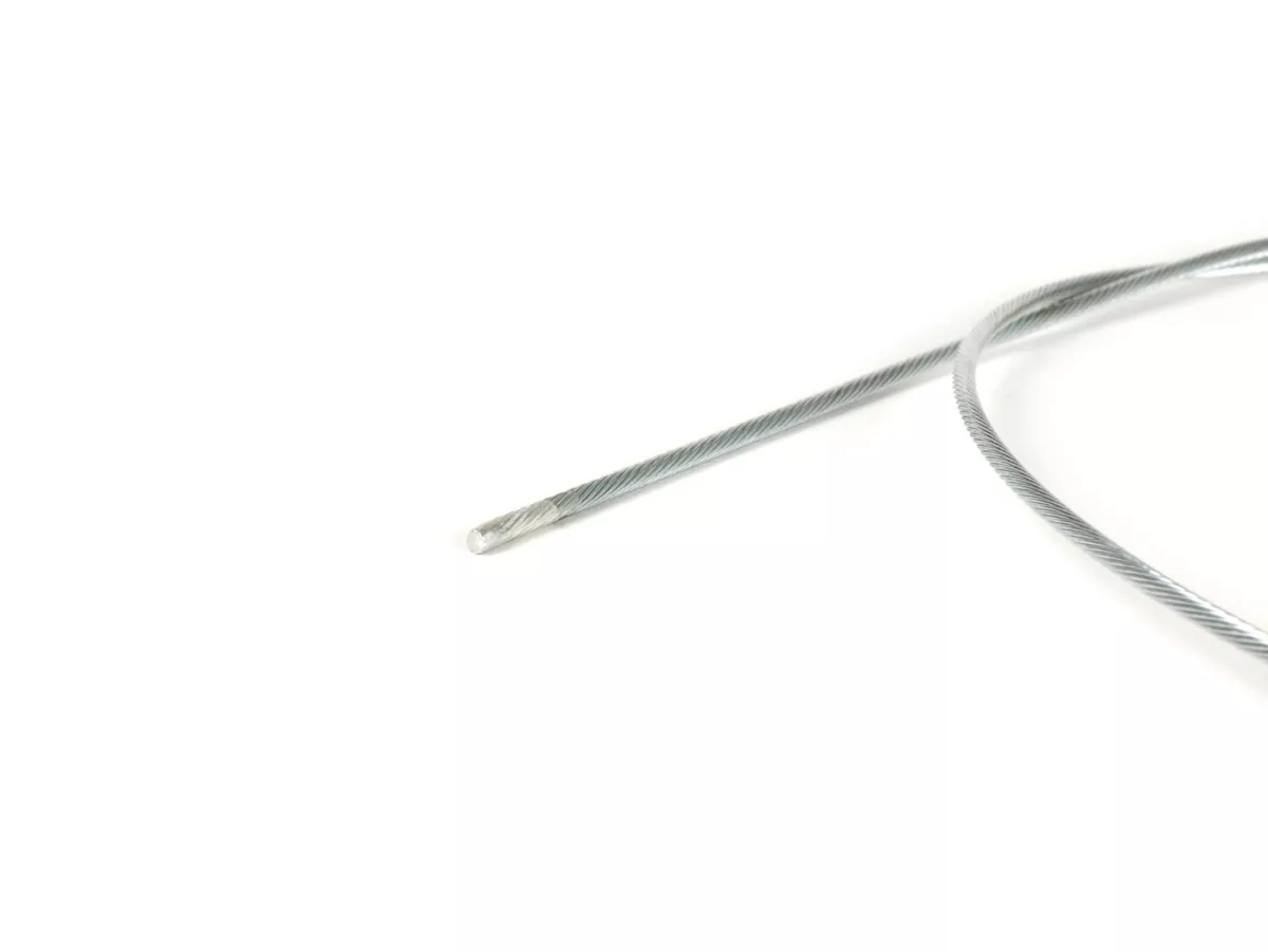 Bakre bromskabel inuti -OEM KVALITET, Ø=2,5mm utan ögla med gängad bit M6 (för konvertering till bromsarm T5) - Vespa Rally180 (VSD1T), Rally200 (VSE1T), Sprint, VNA, VNB, VBA, VBB, VNC, VBC