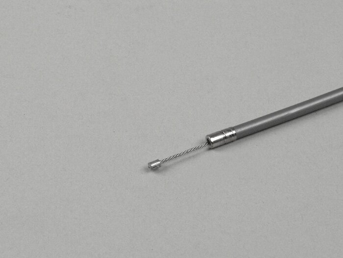cavo universale -Ø=1,2mm x 2500mm, manicotto= 2200mm, nipplo Ø=3,0mm x 3mm- utilizzato come cavo dell'acceleratore - PE intrecciato - grigio