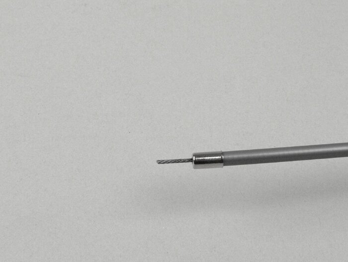cavo universale -Ø=1,2mm x 2500mm, manicotto= 2200mm, nipplo Ø=3,0mm x 3mm- utilizzato come cavo dell'acceleratore - PE intrecciato - grigio