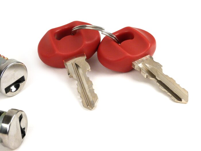 Lock cylinder set -OEM QUALITY- Vespa PX EFL (1984-), PK S-XL, T5 125cc, Cosa FL, Piaggio Storm, Free, NRG, NTT, Sfera, Sfera RST, SKR Quartz, Typhoon, Typhoon X, Typhoon XR, Zip (till 1999), Zip FR - 3-pieces