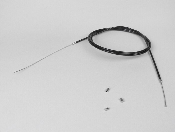 Juego de cables universal -Ø=1,2mm x 2500mm, manguito= 2200mm, espiga Ø=3,0mm x 3mm- utilizado como cable del acelerador - PTFE trenzado - negro