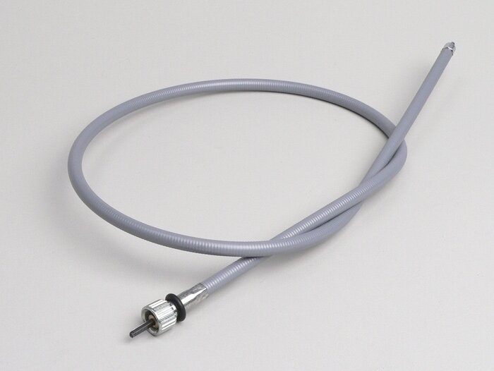 Cable de velocímetro -IMPORT- Vespa V50, PV125 - para velocímetros fabricados en la India (L exterior = 850mm, L interior = 885mm, tuerca superior para rosca Ø=11mm x 0,75mm)