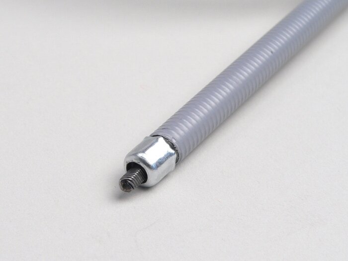 Cable de velocímetro -IMPORT- Vespa V50, PV125 - para velocímetros fabricados en la India (L exterior = 850mm, L interior = 885mm, tuerca superior para rosca Ø=11mm x 0,75mm)