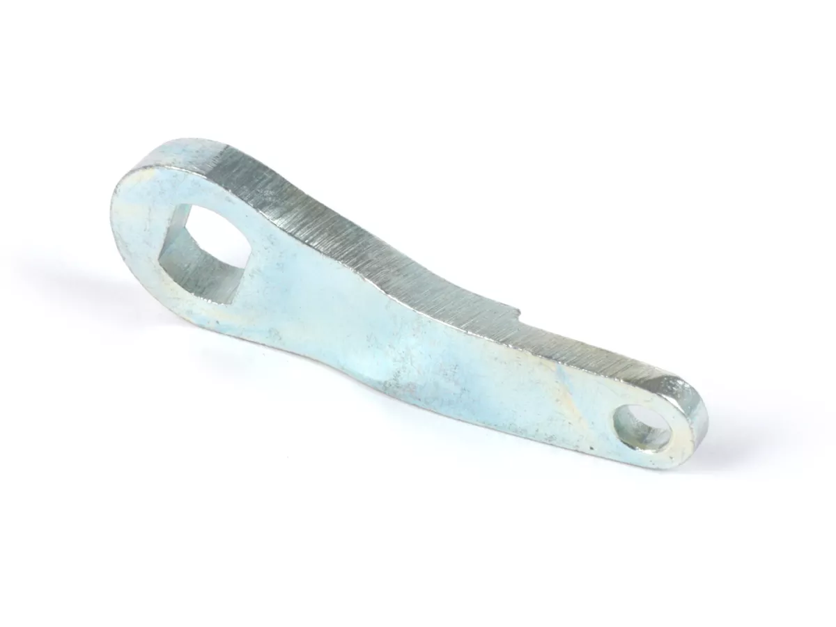 Brazo de freno trasero -PIAGGIO, versión corta (longitud=67mm, montado de fábrica en motores de 80-150cc)- adecuado para Vespa Largeframe PX80, PX125, PX150, GL150, GT125/GTR125, TS125, Sprint150, Rally180, VNA, VNB, VBA, VBB, Super (VNC/VBC), Wideframe V